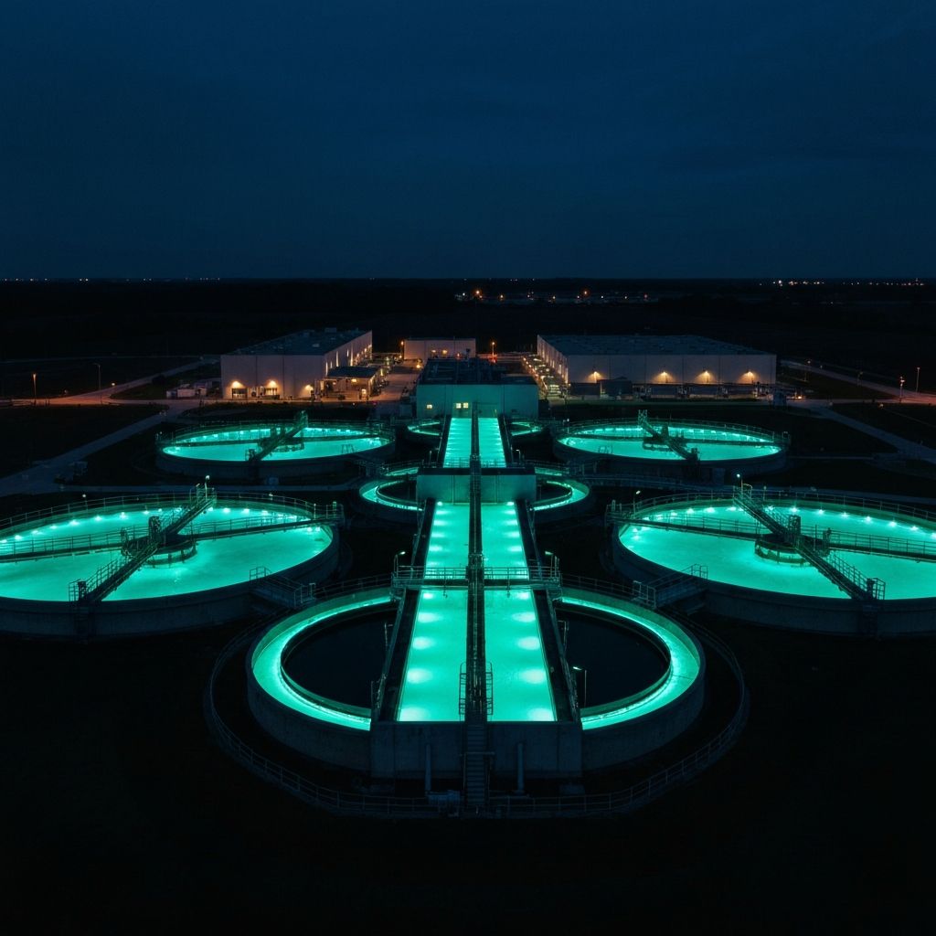Environmental treatment facility aerial view